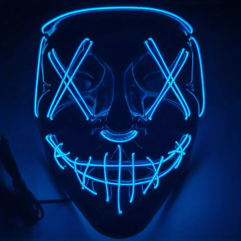 Halloween Mask LED Light up Full Face Mask,Holiday Cosplay Halloween Costume Masquerade Party, Carnival, Gift