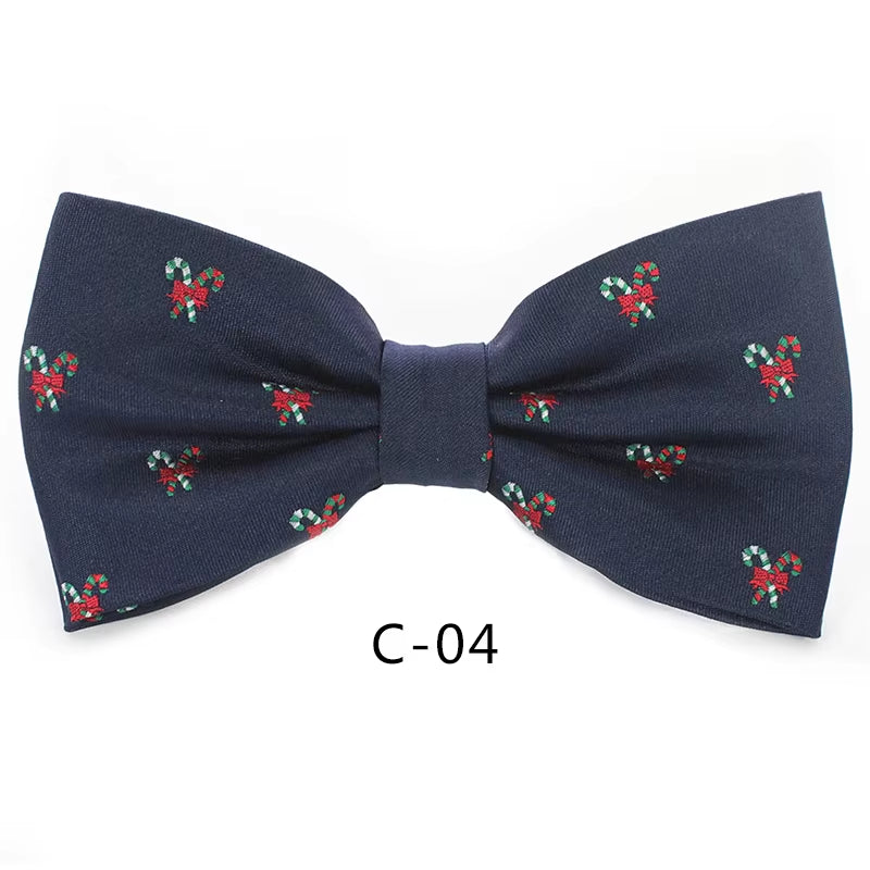 Christmas Bow Ties for Mens Shirt Snowflake Christmas Tree Pattern Men Silk Bow Tie Christmas Party Gift