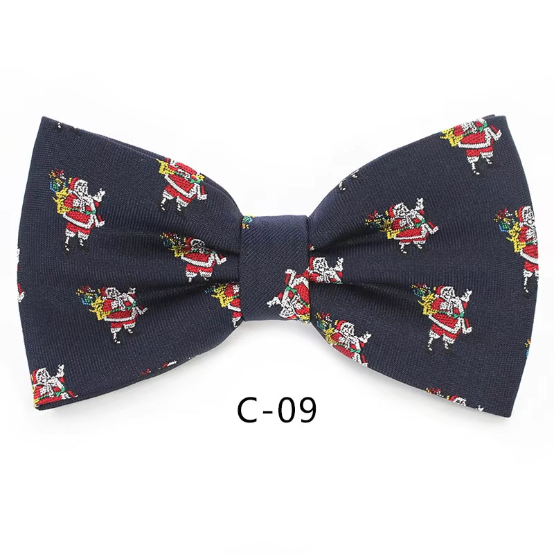 Christmas Bow Ties for Mens Shirt Snowflake Christmas Tree Pattern Men Silk Bow Tie Christmas Party Gift