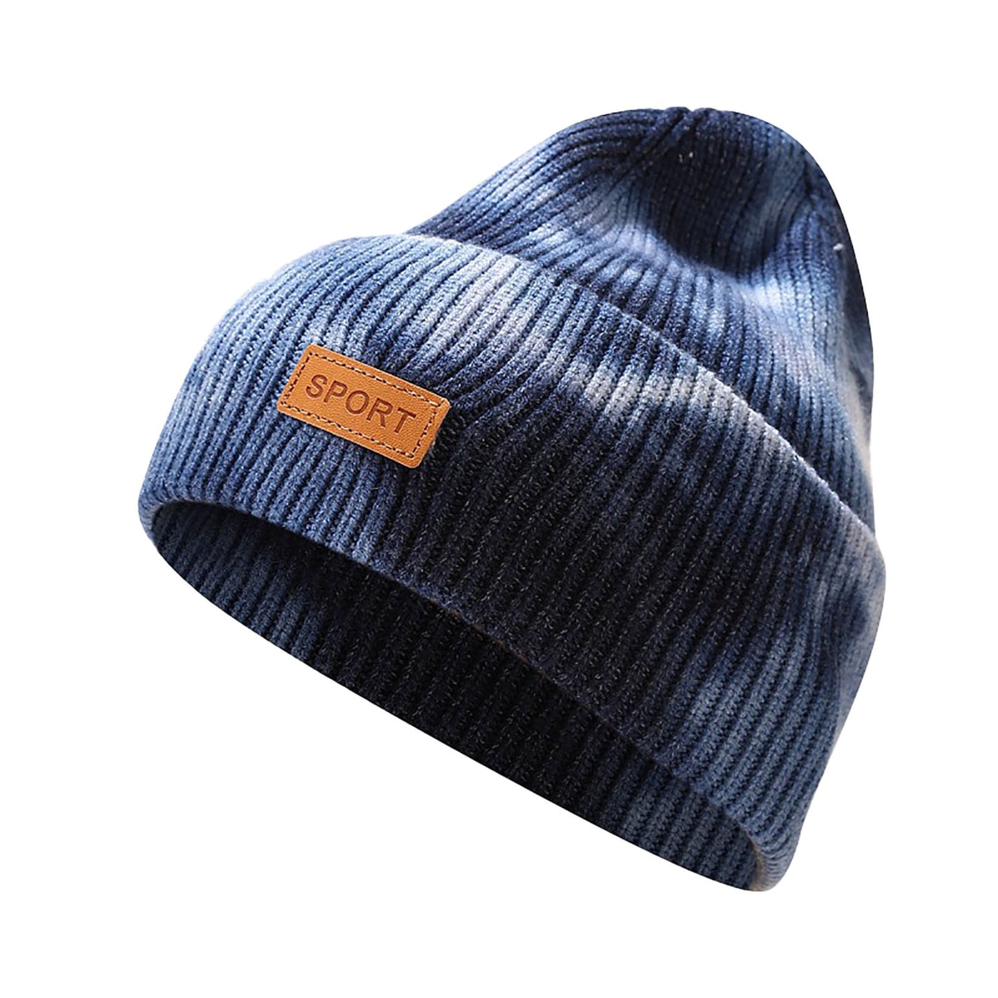 Winter Hats for Men Women Hat Warm Cable Knit Tie Dye Hats Soft Stretch Thick Cute Knitted Cap for Cold Weather Hats