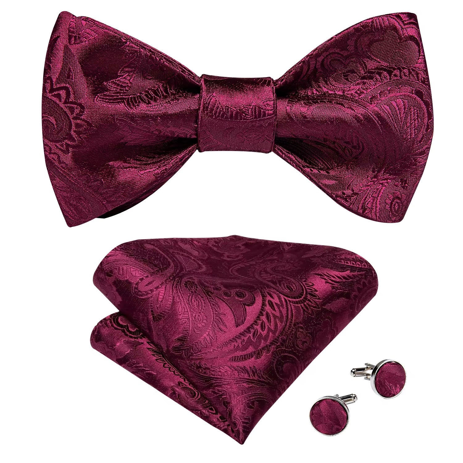 Adjustable Bowties Gold Floral Self Tie Bow Tie Set Pocket Square Wedding Tuxedo Cravat Bow Tie Formal Male Neckwear