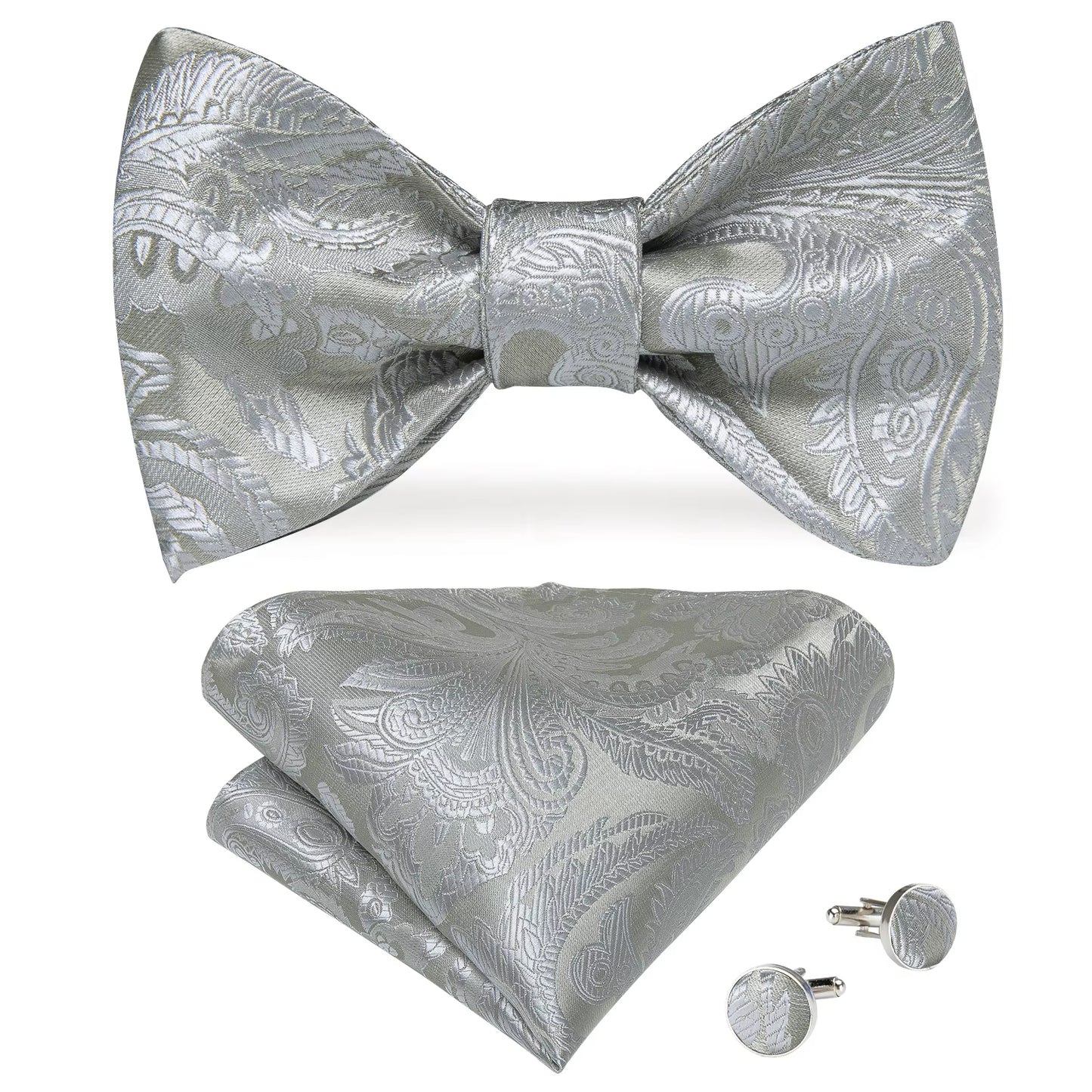 Adjustable Bowties Gold Floral Self Tie Bow Tie Set Pocket Square Wedding Tuxedo Cravat Bow Tie Formal Male Neckwear