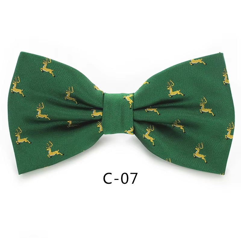 Christmas Bow Ties for Mens Shirt Snowflake Christmas Tree Pattern Men Silk Bow Tie Christmas Party Gift